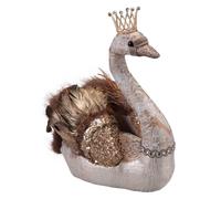 VFM e-Store - Christmas Swan Decoration Festive Indoor Xmas Ornaments - 27cm X 24cm Gold X 1