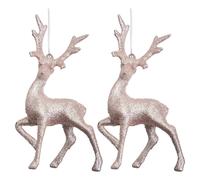 VFM e-Store Christmas Tree Decoration Glitter Reindeer 2 Ornament Rose Gold VFM e-Store Rose Gold