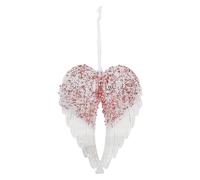 VFM e-Store - Christmas Tree Decoration Hanging Acrylic Angel Wings Ornament X 1 Stocking Filler Xmas Present Celebration Festive Winter Ornaments - 24cm Red