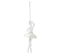 VFM e-Store - Christmas Tree Decoration Iridescent Acrylic Ballerina X 1 Stocking Filler Xmas Present Celebration Festive Winter Ornaments - 16cm Iridescent