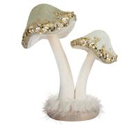 VFM e-Store Christmas Velvet Mushroom Decoration 21cm x 19cm Green X 1 | Size: 21 cm x 19 cm VFM e-Store Green 21 cm x 19 cm