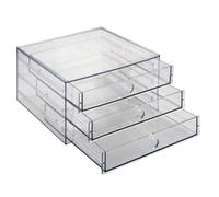VFM e-Store Cosmetics Holder 3 Drawer Makeup Organiser 24. 8 x 26. 5 x 15. 2cm in Clear VFM e-Store Clear