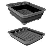 VFM e-Store Dish Rack With Drainage Pop Up Collapsible Easy Storage 31cm x 42cm Grey X 1 | Size: 31 cm x 42 cm VFM e-Store Grey 31 cm x 42 cm