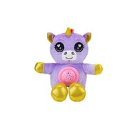 VFM - Unicorn Plush Projector Night Light 9" - Super Soft Purple Fluffy Fabric Toy With Embroidered Details - Create A Starry Sky For Sleeping Children