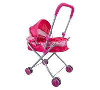 VFM e-Store - Dolls Pram Deluxe Ideas, Great for Girls - 55cm X 35.5cm Pink X 1