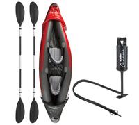 VFM e-Store - Double Kayak Inflatable Blue For 2 People Water Sports Outdoor Activity - 312cm x 91cm Red X 1