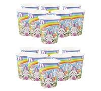 VFM e-Store - Easter 9Oz Cups Disposable Tableware Partyware Egg Hunt Games Party Fun Events - 8.5cm X 7cm Multicolour X 2