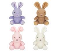 VFM e-Store - Easter Bunny Soft Toy Pack Of 4 Plush Gift Egg Hunt Prize Birtdays Christmas - 19cm X 11cm Multicolour X 4