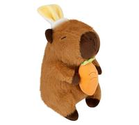 VFM e-Store - Easter Capybara Soft Toy With Carrot Plush Gift Egg Hunt Prize Birtdays Christmas - 19cm X 13.5cm Brown X 1