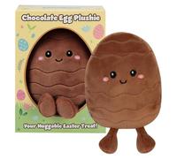 VFM e-Store - Easter Egg Soft Toy In Gift Box Plush Gift Egg Hunt Prize Birtdays Christmas - 19cm X 15cm Brown X 1