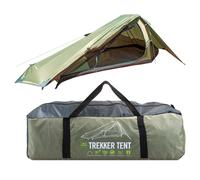 VFM e-Store - Eiger Trekker Pop Up Tent - 2 Man & 4 Man Tent Options, Waterproof, Lightweight & Durable Camping Shelter With Carry Bag - Pinnacle Summit Outdoor Leisure Green Blue