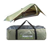 VFM e-Store - Eiger Trekker Pop Up Tent - 2 Man & 4 Man Tent Options, Waterproof, Lightweight & Durable Camping Shelter With Carry Bag - Pinnacle Summit Outdoor Leisure Green Blue