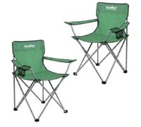 Vfm E-Store - Folding Camping Chair Pack Of 2 - Foldable Chairs With Carry Bag & Cup Holders - 51 Cm X 81 Cm - Away - For Outdoor