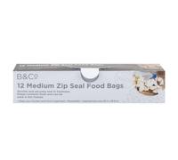 VFM e-Store Food Bags Zip Seal Medium 12 Pack Clear VFM e-Store Clear