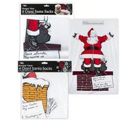VFM e-Store - Giant Santa Sacks 30"X 20" Bumper Gift Bags X 4 Stocking Filler Xmas Present Celebration Festive Winter Ornaments - 34cm X 29. 9cm X 0. 3cm White