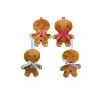 VFM - Gingerbread Mini Plush Hanging Christmas Decorations for Christmas Tree Pack Of 4