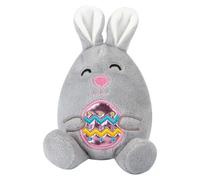 VFM e-Store - Grey Easter Bunny Soft Toy - 10cm Rabbit Toy, Cuddly Stuffed Animal With Shiny Egg, Bunny Teddy Plushie for Birthday, Valentine's, Cute and Huggable Plush