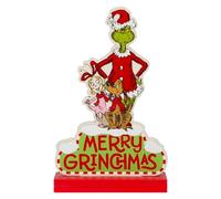 VFM e-Store - Grinch Christmas Decoration Festive Gift Ornament Dr Seuss Xmas Theme Fun Design - 16cm X 10cm Green X 1