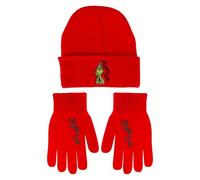 VFM e-Store - Grinch Christmas Hat and Gloves Gift Fancy Dress Dr Seuss Xmas Theme Fun Design - One Size Stretch Fit Red X 1