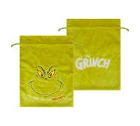 VFM e-Store - Grinch Christmas Santa Sack Festive Gift Present Bag Holder Dr Seuss Xmas Theme Fun Design - 70cm X 50cm Green X 1