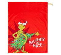 VFM e-Store - Grinch Christmas Santa Sack Festive Gift Present Bag Holder Dr Seuss Xmas Theme Fun Design - 70cm X 50cm Red X 1