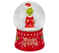 VFM e-Store - Grinch Christmas Snow Globe Festive Ornament Gift Dr Seuss Xmas Theme Fun Design - 14cm X 10cm Red X 1