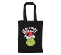 VFM e-Store - Grinch Christmas Tote Bag Festive Gift Present Bag Holder Dr Seuss Xmas Theme Fun Design - 30cm X 40cm Black X 1