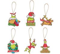 VFM e-Store Grinch Christmas Tree Hanging 3D Decoration 8cm x 6cm X 6 Pack | Size: 8 cm x 6 cm VFM e-Store Multicolor 8 cm x 6 cm