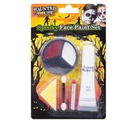 VFM e-Store - Halloween Face Paint Set Fancy Dress Trick Or Treat Costume Party - 21cm X 13cm Red White Black X 1