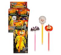 VFM e-Store - Halloween Glow Stick Wand Pumpkin-Skull-Bat, 1 Piece Mystery Bag Party Spooky Halloween Parties, Creepy, Fright, Costume, Fancy Dess Accessories and Props - 17cm Multicolour