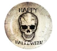 VFM e-Store - Halloween Skull Bowl Round Dish Halloween Party, Trick or Treat Spooky Halloween Parties, Creepy, Fright, Costume, Fancy Dess Accessories and Props - 6cm White