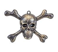 VFM e-Store - Halloween Wall Decorations Skull & Crossbones Party, Trick Or Treat Spooky Halloween Parties, Creepy, Fright, Costume, Fancy Dess Accessories and Props - Gold
