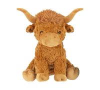 VFM e-Store - Highland Cow Soft Toy Huggable Farm Plush Great for Birthdays, Ideas - 30cm X 26cm Beige X 1