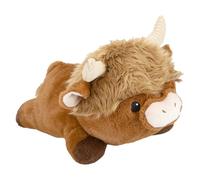 VFM e-Store - Highland Cow Soft Toy Huggable Farm Plush Great for Birthdays, Ideas - 40cm X 20cm Brown X 1