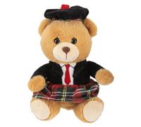 VFM e-Store - Highlands Bear Soft Toy - Scottish Kilt Bear - Perfect for Soft Toy Lovers, Gift Ideas for Children - Multi - 16cm X 12cm