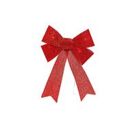 VFM e-Store Light Up Tinsel Bow Christmas Decoration X 1 29cm x 43cm x 10cm Red | Size: 29 cm x 43 cm x 10 cm VFM e-Store Red 29 cm x 43 cm x 10 cm