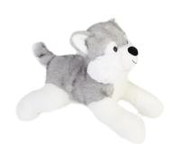 VFM e-Store - Lying Luxury Frosty Husky Soft Toy - Two Tone - Perfect for Plush Lovers, Gift Ideas for Children - Grey - 36cm X 12cm