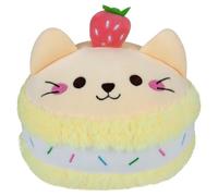 VFM e-Store - Macaroon Cat Soft Toy Cute Plushie Huggable Cuddly Stuffed Toy Plush Toy Cute Stuffed Plushie, Gifts for Birthday, Valentine's Day Christmas - 23cm Yellow