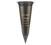 VFM e-Store Memorial Ornament Flower Pot 32.5cm x 10cm Black X 1 | Size: 32.5 cm x 10 cm VFM e-Store Black 32.5 cm x 10 cm
