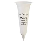 VFM e-Store Memorial Ornament Flower Pot 32.5cm x 10cm White X 1 | Size: 32.5 cm x 10 cm VFM e-Store White 32.5 cm x 10 cm