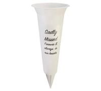 VFM e-Store Memorial Ornament Flower Pot 32.5cm x 10cm White X 1 | Size: 32.5 cm x 10 cm VFM e-Store White 32.5 cm x 10 cm