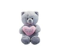 VFM e-Store Mother's Day Bear Soft Toy Pink Heart Mum Plush Teddy Bear Gift Grey Bear 28cm VFM e-Store Grey