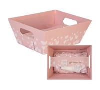 VFM e-Store Mothers Day Hamper Basket Gift Set Pink 9 cm Keepsake for Mum Birthday Present Xmas Hamper Basket and Christmas Hampers Inspired Decorative Home Accessory