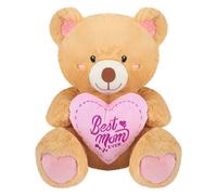 VFM e-Store Mothers Day Sitting Bear Soft Toy with Mum 45cm x 37cm Beige X 1 | Size: 45 cm x 37 cm VFM e-Store Beige 45 cm x 37 cm