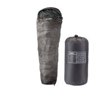 VFM e-Store - Mummy Sleeping Bag for Adults, Lightweight 2 Season Adult Sleep Bag for Summer Camping, Festivals and Travel, 225cm Single Bag With Carry Pouch, 170T Polyester, Grey