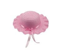 VFM e-Store Pastel Easter Bonnet Satin Ribbon Frilly Hat in Pink VFM e-Store Pink