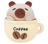 VFM e-Store Pig Cat Capybara Coffee Cup Soft Toy Cute Plushie 20cm in Yellow VFM e-Store Yellow