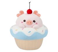VFM e-Store - Pig Cup Cake Soft Toy Cute Plushie Huggable Cuddly Stuffed Toy Plush Toy Cute Stuffed Plushie, Gifts for Birthday, Valentine's Day Christmas - 20cm Blue