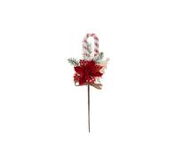 VFM e-Store Poinsettia Candy Cane Pick Christmas Decoration Ornament X 1 30cm Red VFM e-Store Red