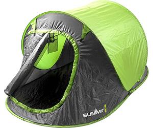 VFM e-Store - Pop Up Tent 2 Man- Easy Setup Beach Tent With Mesh Door for Ventilation, Waterproof Rainproof Camping Gear, Survival Equipment, Festival Accessories, 220cm X 120cm X 95cm